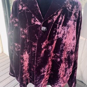 Easy Spirit Deep Purple Velvet Jacket